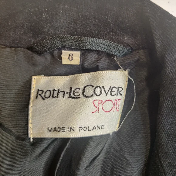 Roth-Le Cover Vintage Black Velvet Blazer Size 8 - Picture 3 of 3